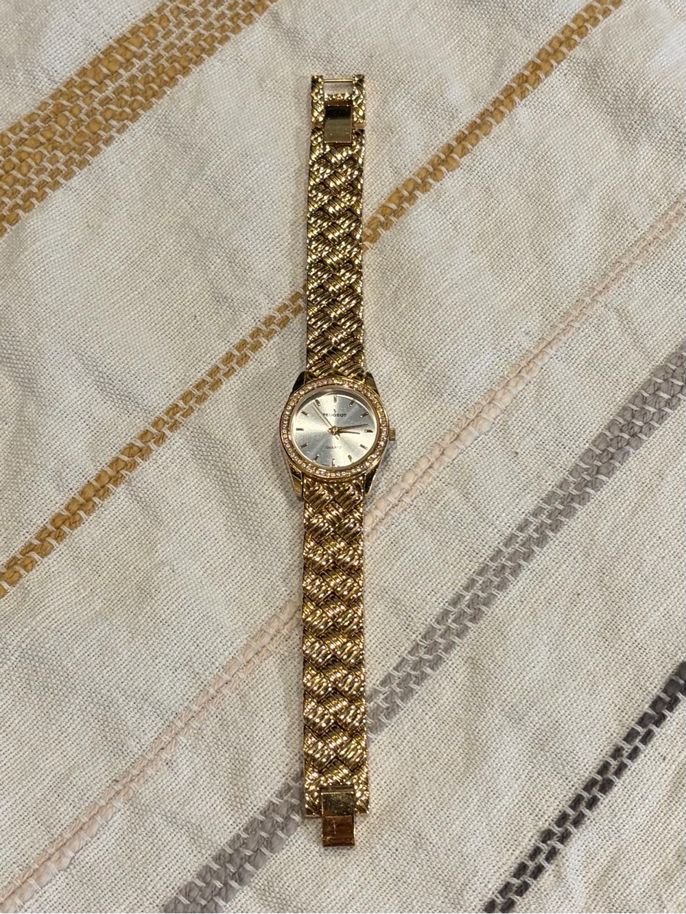Peugeot Gold Braided Bracelet Women's Watch